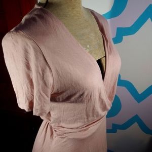 🥂5/$15🥂 Blush pink short sleeve wrap dress M LAST CHANCE SALE!